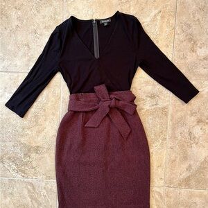 Express Black and Burgundy Dress